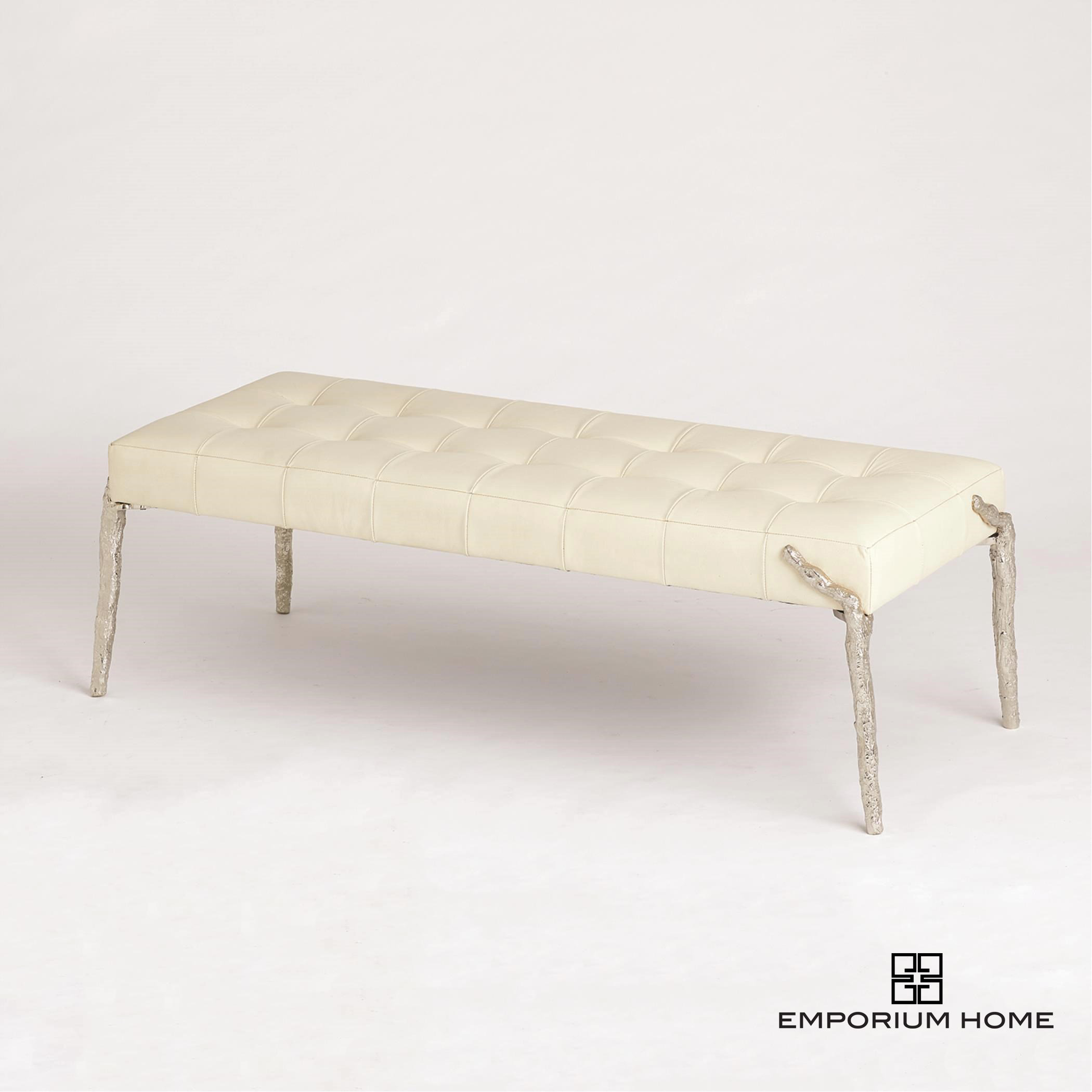 Signature Iii Emporium Home Bristol Branch Bench Ivory Leather Wayfair